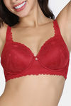 Zivame La Flamme Padded Non Wired 3/4th Coverage Lace Bra - Scarlet Smile — thumbnail 4